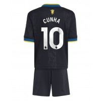 Stroje piłkarskie Manchester United Matheus Cunha #10 Koszulka Trzeciej dla dzieci 2025-26 Krótki Rękaw (+ szorty)
